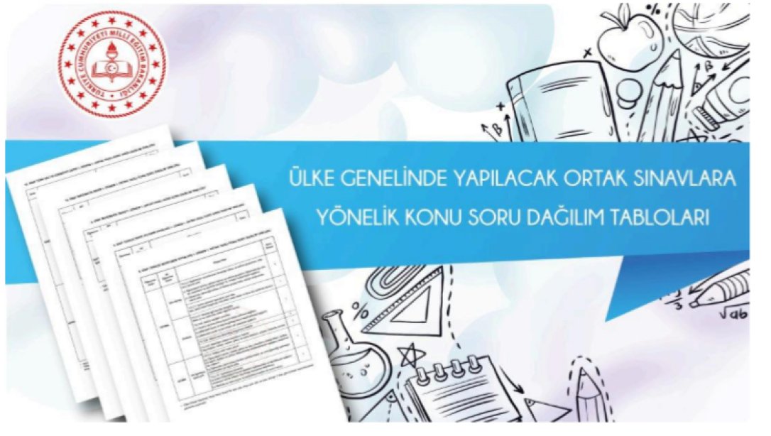 ÜLKE GENELİNDE 6 VE 10. SINIFLAR İÇİN YAPILACAK ORTAK SINAVLARA YÖNELİK KONU SORU DAĞILIM TABLOLARI YAYIMLANDI